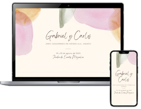 Diseño de web 'Wedding at the garden'